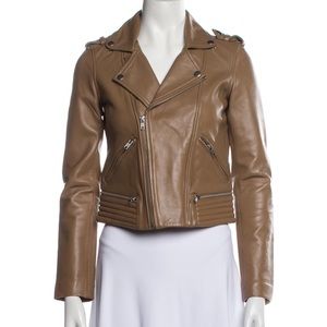 Maje Tan Leather Jacket